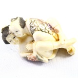 Genuine ivory erotic netsuke figurine