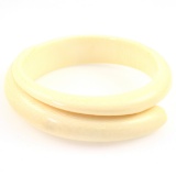 Estate genuine ivory bypass bangle bracelet