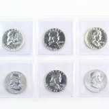 Lot of 6 different proof U.S. Franklin dollars