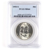 Certified 1953-S U.S. Franklin half dollar