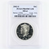 Certified 2002-S U.S. silver proof Kennedy half dollar