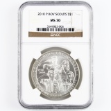 Certified 2010-P U.S. Boy Scouts commemorative silver dollar