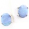 Pair of new 14K white gold opal stud earrings