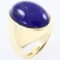 Estate 14K yellow gold lapis lazuli signet ring