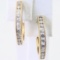 Pair of estate 14K yellow gold diamond hoops