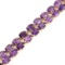 Estate 10K yellow gold amethyst double row tennis bracelet