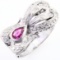 Vintage Art Nouveau palladium diamond & natural ruby ring