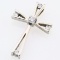 Estate 10K white gold diamond cross pendant