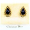 Pair of vintage Christian Dior gold plated earrings