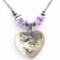 Estate sterling silver Native American mother-of-pearl heart necklace