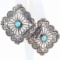 Pair of estate sterling silver Native American earrings