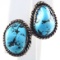 Pair of estate sterling silver Native American stud earrings