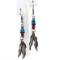 Pair of estate unmarked sterling silver Native American feather dangle earrings