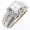 Estate 14K white gold diamond halo ring