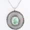 Estate sterling silver necklace with carved jade