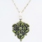 Estate sterling silver heart necklace with peridot