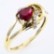 Estate 14K yellow gold diamond & natural ruby ring