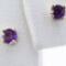 Pair of estate 14K yellow gold amethyst stud earrings