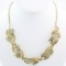 Vintage Coro gold plated & blue stone statement necklace