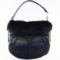 Authentic  like-new Coach nylon, leather & rabbit fur handbag
