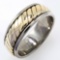 Estate James Avery 14K white & yellow gold rope band ring