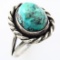 Estate Native American sterling silver turquoise ring