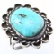 Estate Native American sterling silver turquoise ring