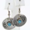 Pair of estate Native American sterling silver turquoise earrings