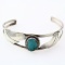 Estate Native American sterling silver turquoise cuff bracelet