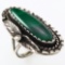 Estate Native American sterling silver malachite ring