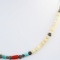 Estate Native American turquoise, shell, coral & sterling silver necklace