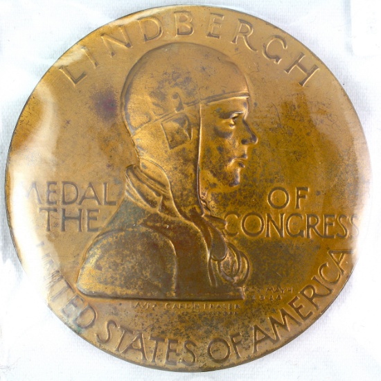 1928 U.S. Mint Lindbergh Medal of the Congress commemorative bronze medal