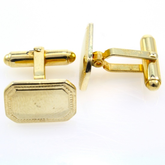 Pair of estate Christian Dior gold plated vintage style cufflinks