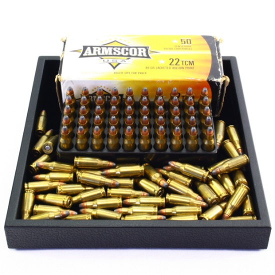 Lot of 98 rounds of 22TCM pistol ammo