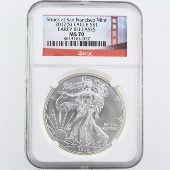 Certified 2012-(S) U.S. American Eagle silver dollar