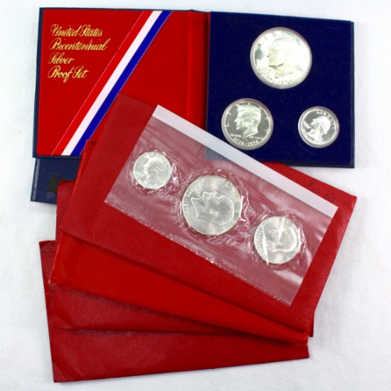 Collection of 6 1976 U.S. 3-piece 40% silver Bicentennial coin sets