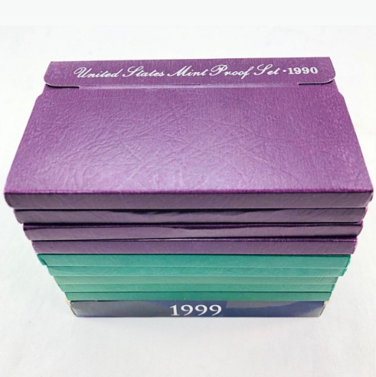 Continuous run of all 10 1990s U.S. proof sets
