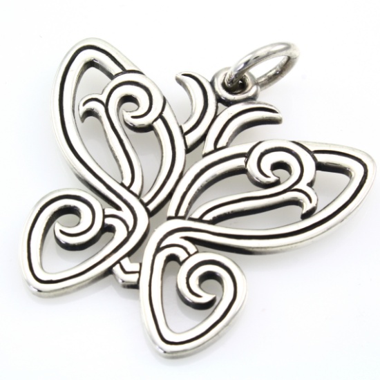 Estate James Avery sterling silver butterfly pendant