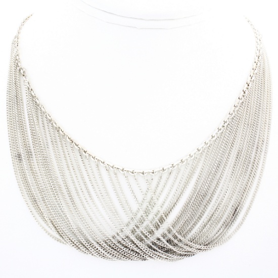 Estate sterling silver fancy necklace