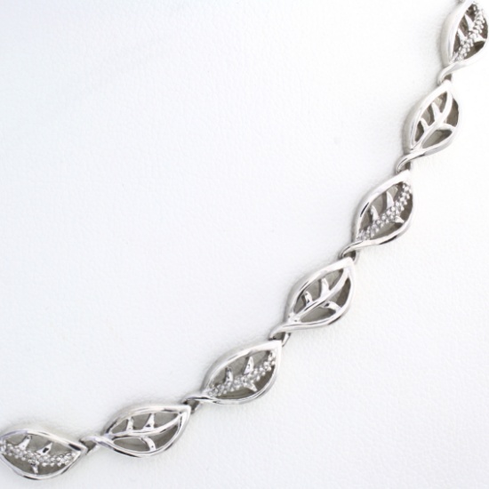 Estate Ecologie sterling silver diamond necklace