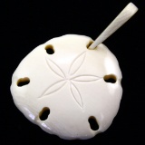 Estate genuine ivory carved sand dollar pendant