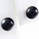 Pair of estate onyx stud earrings