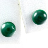 Pair of estate malachite stud earrings