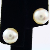 Pair of estate Akoya pearl stud earrings