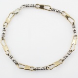 Estate James Avery 14K yellow gold & sterling silver fishers of men bracelet