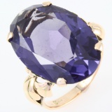 Vintage 14K yellow gold alexandrite ring