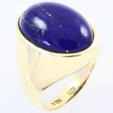 Estate 14K yellow gold lapis lazuli signet ring