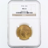 Certified 1926 U.S. $10 Indian head gold coin
