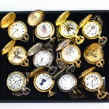 Lot of 12 quartz pocket watches