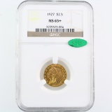 Certified 1927 U.S $2 1/2. Indian head gold coin